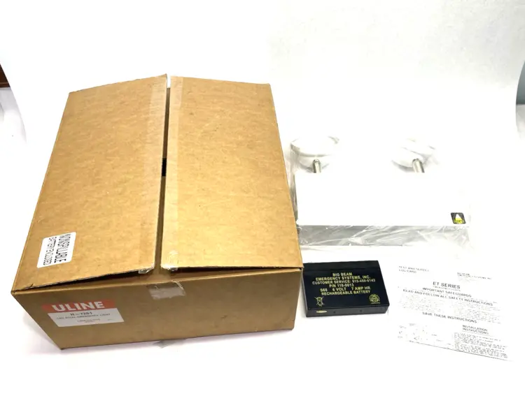 Used ULINE STEEL LED EMERGENCY LIGHT, WHITE, W/ BATTERY Lighting Michigan US | Maverick Industrial Sales #1088986