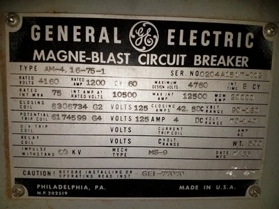 GE AM-4.16-15-1, 1200 amp