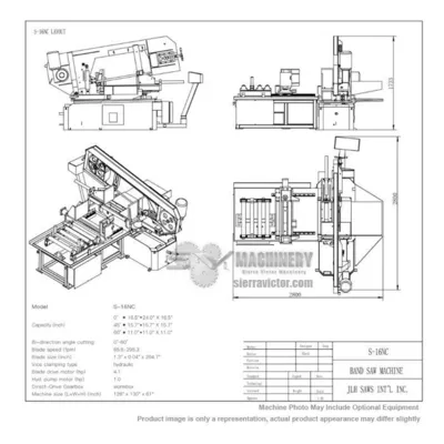 JLH S-16MNC Horizontal Bandsaws Auto | Sierra Victor Industries (3)