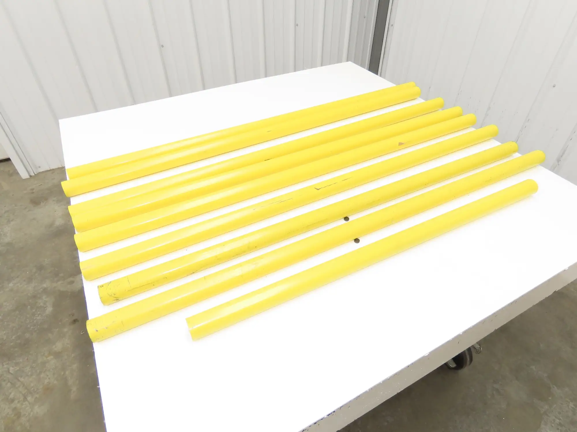 1-1/4"x 48" Sch 40 Yellow Aluminum Speed-Rail 1.66" Pipe OD  Mixed Lot of 9