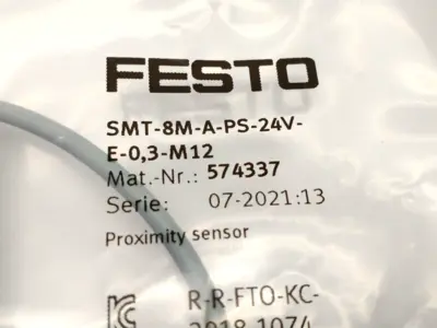 New | in-Stock Festo 574337, SMT-8M-A-PS-24V-E-0,3-M12 Proximity Sensors Michigan US | Maverick Industrial Sales #1394966