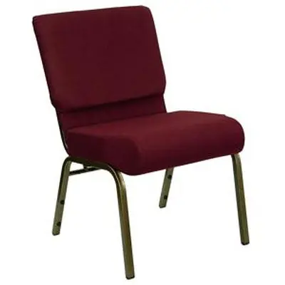 21" Extra Wide Church Chair with Gold Vein Frame