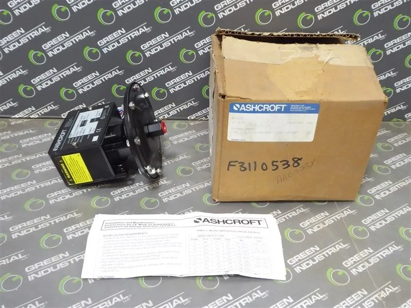 Ashcroft B464V Pressure Switch 30" H2O Range New NIB