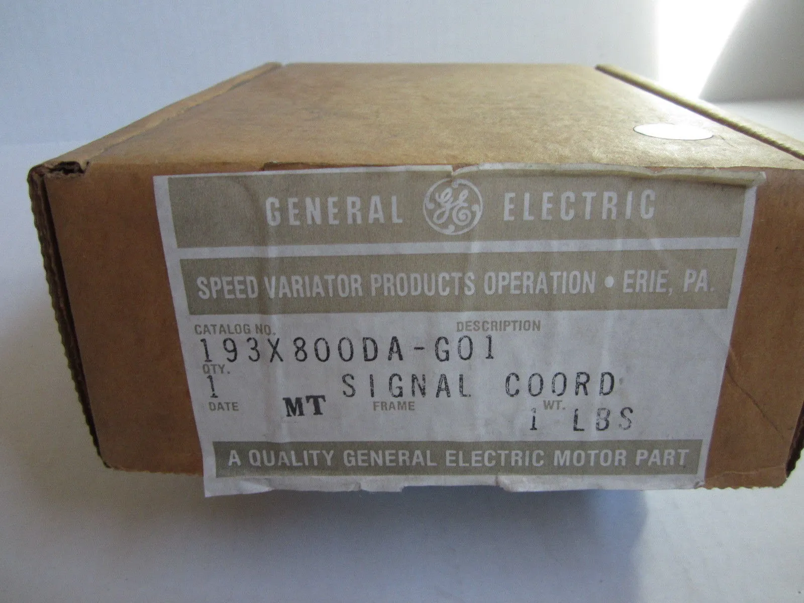 NEW SEALED GENERAL ELECTRIC 193X800DAG01 SIGNAL CORD CARD