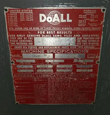 USED 1956 DOALL 16-2