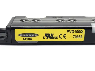 PVD100Q | Banner  Single Piece Part Verification Sensor 100mm 4-Ch 2m Range 70989 -  Used