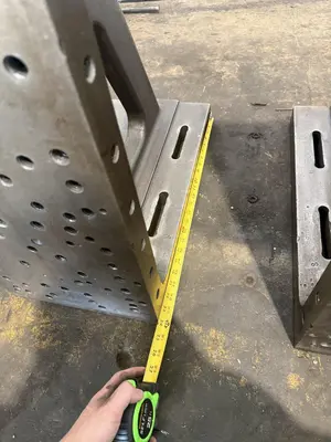 12" WIDE X 42" TALL X 24" DEEP DRILLED & TAPPED ANGLE PLATE SET. STOCK # 0222626