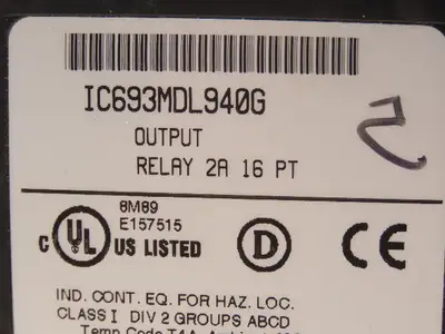 GE Fanuc IC693MDL940G Output Relay Module 2A 16PT