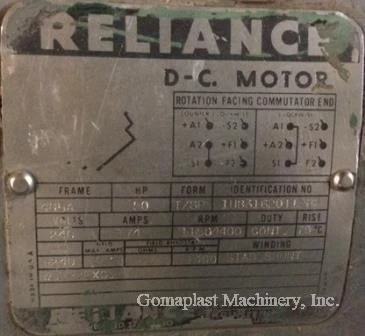 50 HP DC Reliance Motor, Item # 1661