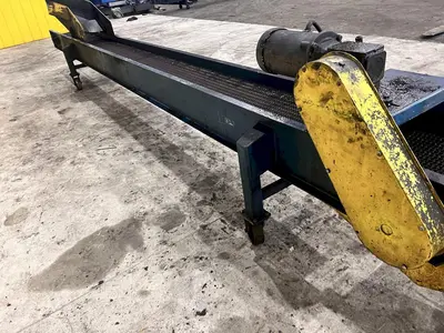 16' LONG X 12" WIDE METAL BELT PARTS TRANSFER CONVEYOR: STOCK #21669