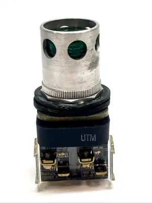 USED ALLEN-BRADLEY 30MM ILLUMINATED MOMENTARY PUSH BUTTON 120V AC GUARDED