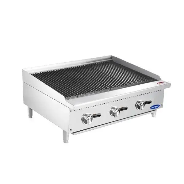 New | in-Stock Atosa New Atosa ATCB-36 HD 36" Countertop Gas Char-rock Broiler with Total 105,000 BTU Broilers Illinois US | Falcon Restaurant Supply #1375275