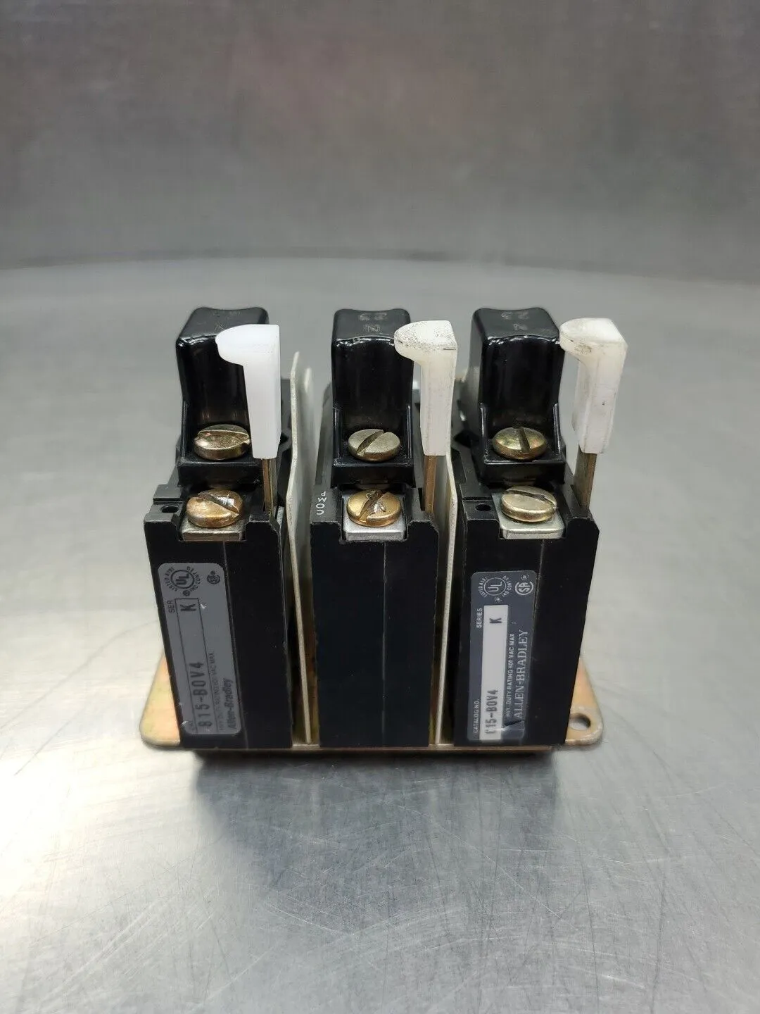 Allen Bradley 815-BOV4 Ser K Manual Reset Relay w/N23 Therm Mod, Lot of 3. 4C-23