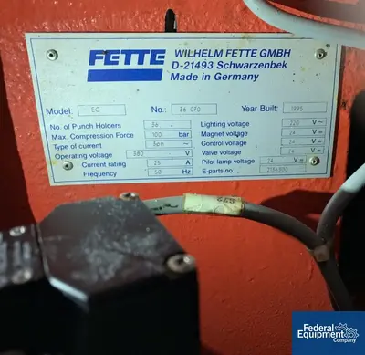 USED Fette Fette EC Tablet Press