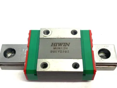 USED HIWIN LINEAR GUIDEWAY BLOCK AND RAIL, 1-BLOCK, 62MM RAIL