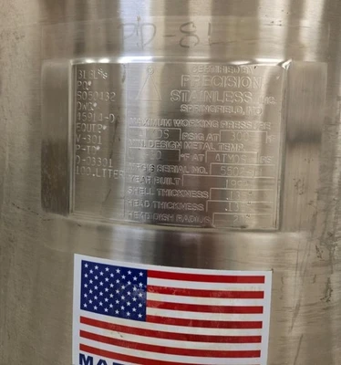 Precision Stainless Steel Portable 100 Liter Vessel Tank Fermentation