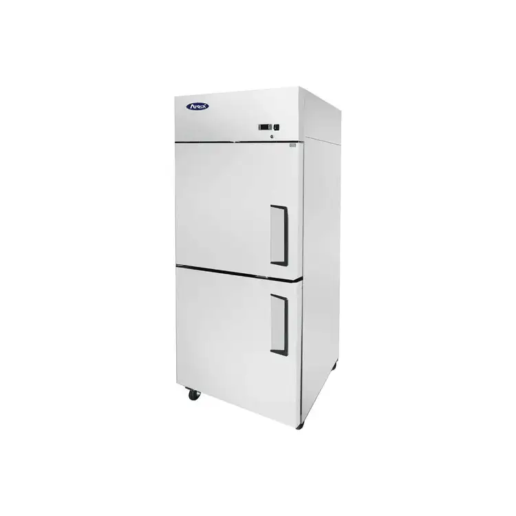 New | in-Stock Atosa New Atosa MBF8010GRL Top Mount (2) Divided Door Reach-In Refrigerator - Left Hinged Refrigerators Illinois US | Falcon Restaurant Supply #1375497
