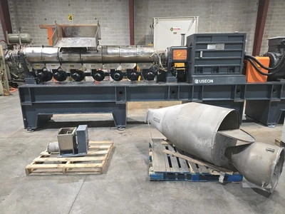 108 MM Useon(Nanjing) Co-Rotating Twin Screw Extruder, New In 2019