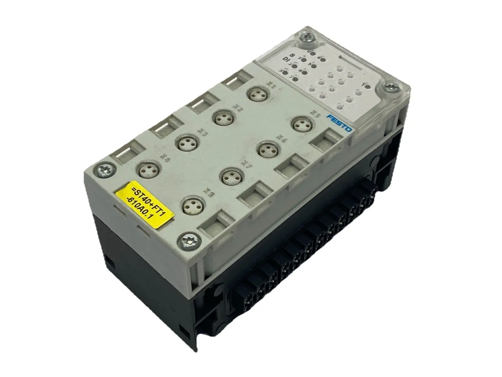 CPX-AB-8-M8-3POL, 195706, CPX-GE-EV | Festo CPX-AB-8-M8-3POL Manifold Block 195706 w/ CPX-GE-EV Interlinking Block - Used