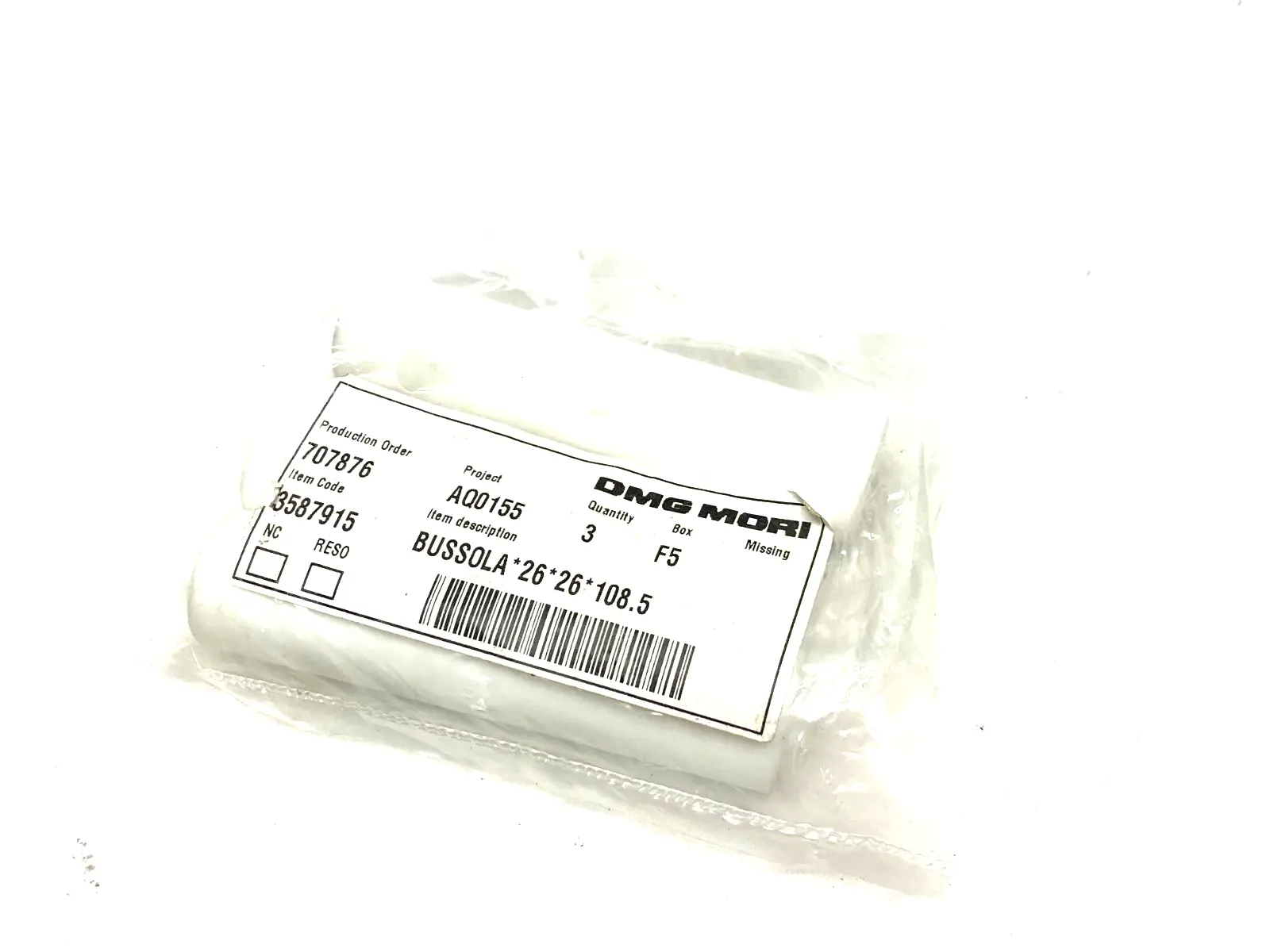 NEW DMG MORI PLASTIC TUBE 26X26X108.5
