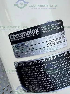 USED CHROMALOX NWHSSMT-3305E2XX CIRCULATION HEATER W/ EMTS-3305E2C35 ELEMENT 480V