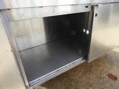 Used Falcon Restaurant Supply Used Stainless Steel Drain Board Under Counter Cabinet 48"x35"x24" - SS17 Underbar Equipment Illinois US | Falcon Restaurant Supply #1376491