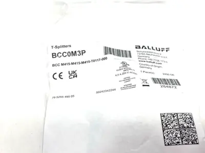 New | in-Stock Balluff Cable Tee A-Coded M12 5-Pin BCC M415-M415-M415-T0117-000 Cable & Wire Michigan US | Maverick Industrial Sales #1401908