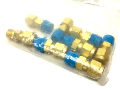 USED SWAGELOK BRASS COMPRESSION TUBE FITTING 3/16" TUBE 1/8" MNPT