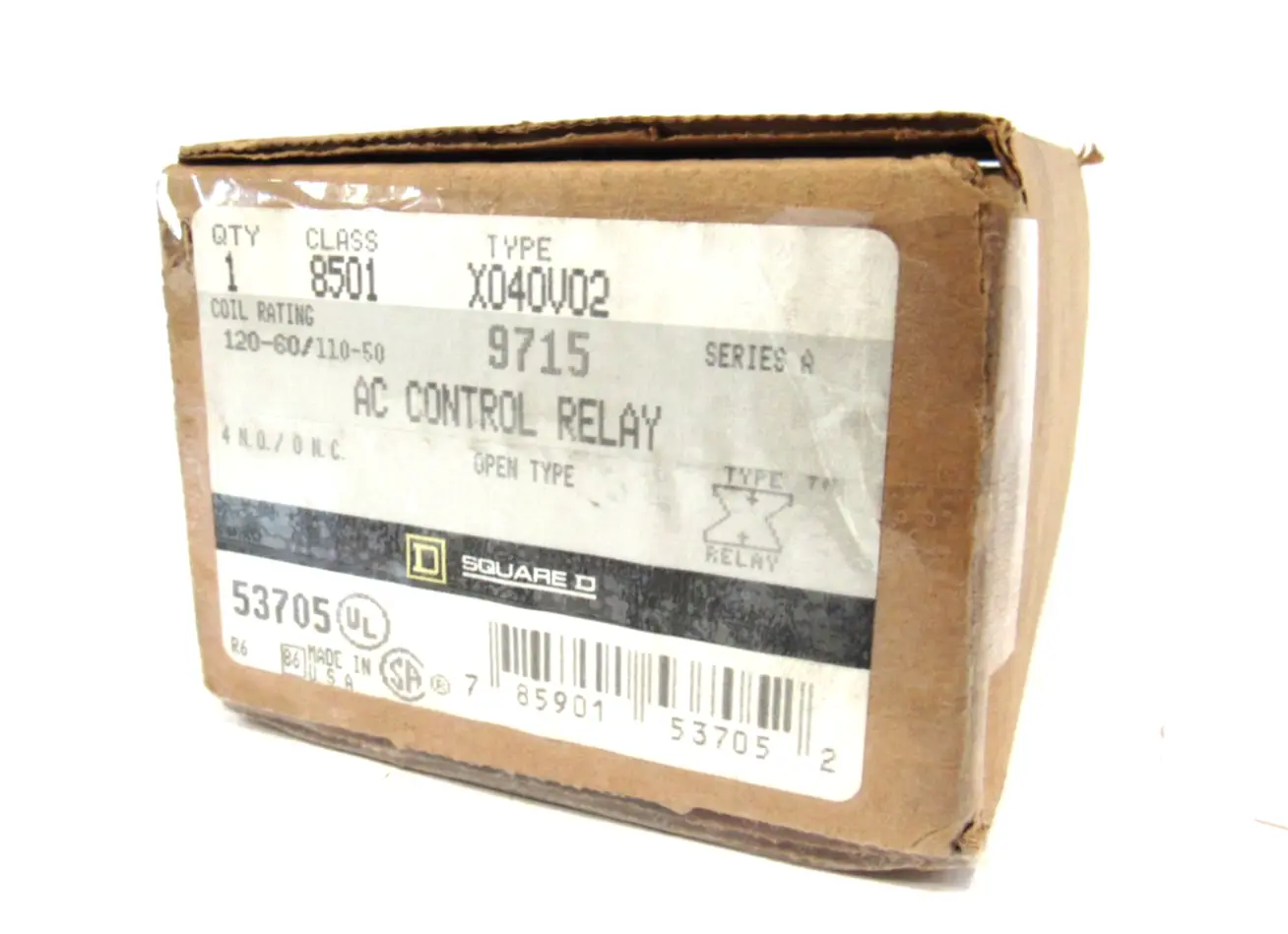 NEW SQUARE D 8501-X040V02 CONTROL RELAY 8501X040V02