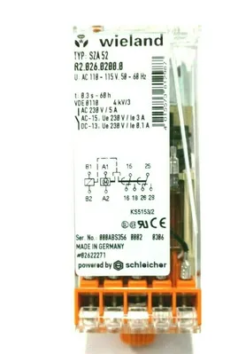 NEW WIELAND SZA-52 TIMING RELAY R2.026.0200.0 SZA52