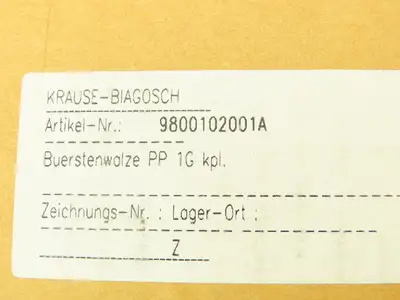 Krause 9800102001A Brush Roller 27x2.25" Brushes 33" Overall For Krause Printer
