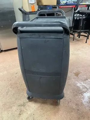 Used Carlisle Used Carlisle 3 Shelf Black Utility / Bus Cart 300 lb. Capacity - SS338 Restaurant Equipment (Miscellaneous) Illinois US | Falcon Restaurant Supply #1374984