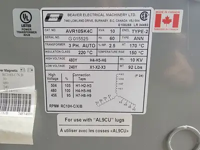 New | in-Stock BEAVER AVR10SK4C Transformers British Columbia CA | Lenmark #294443
