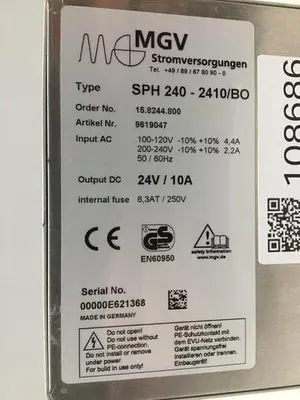 USED MGV SPH 240-2410/BO