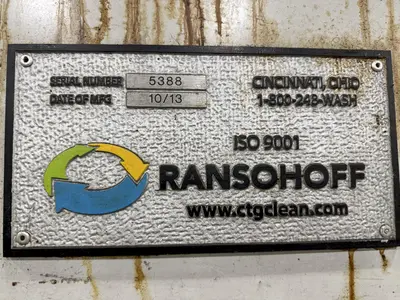 48" X 3-STAGE RANSOHOFF ROTARY DRUM BATCH AUTOMATIC PARTS DEBURR & WASHER SYSTEM, NEW 2013: YOBRO #24300