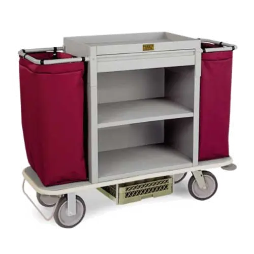 Forbes Industries Housekeeping Cart w/ (2) Shelves & (2) Bags - 30"L x 19"W x 33"H, Plastic (2200-33)