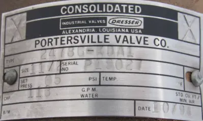 NEW DRESSER 2478G-XDA1 RELEIEF VALVE 1.5" 2478GXDA1 65 PSI