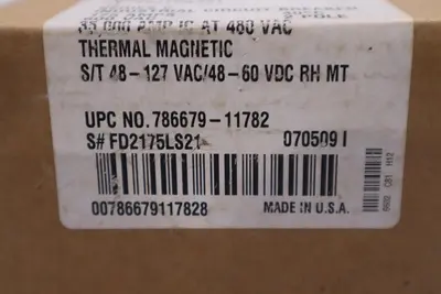 Eaton FD2175LS21 Molded Case Circuit Breaker, C Series NEW IN BOX STOCK 1824B