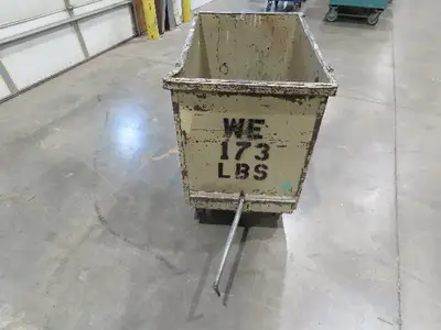 Portable Steel Hopper 1/2 Yard Tote Non-Tilt Towable Cart 36x24x30" Tan