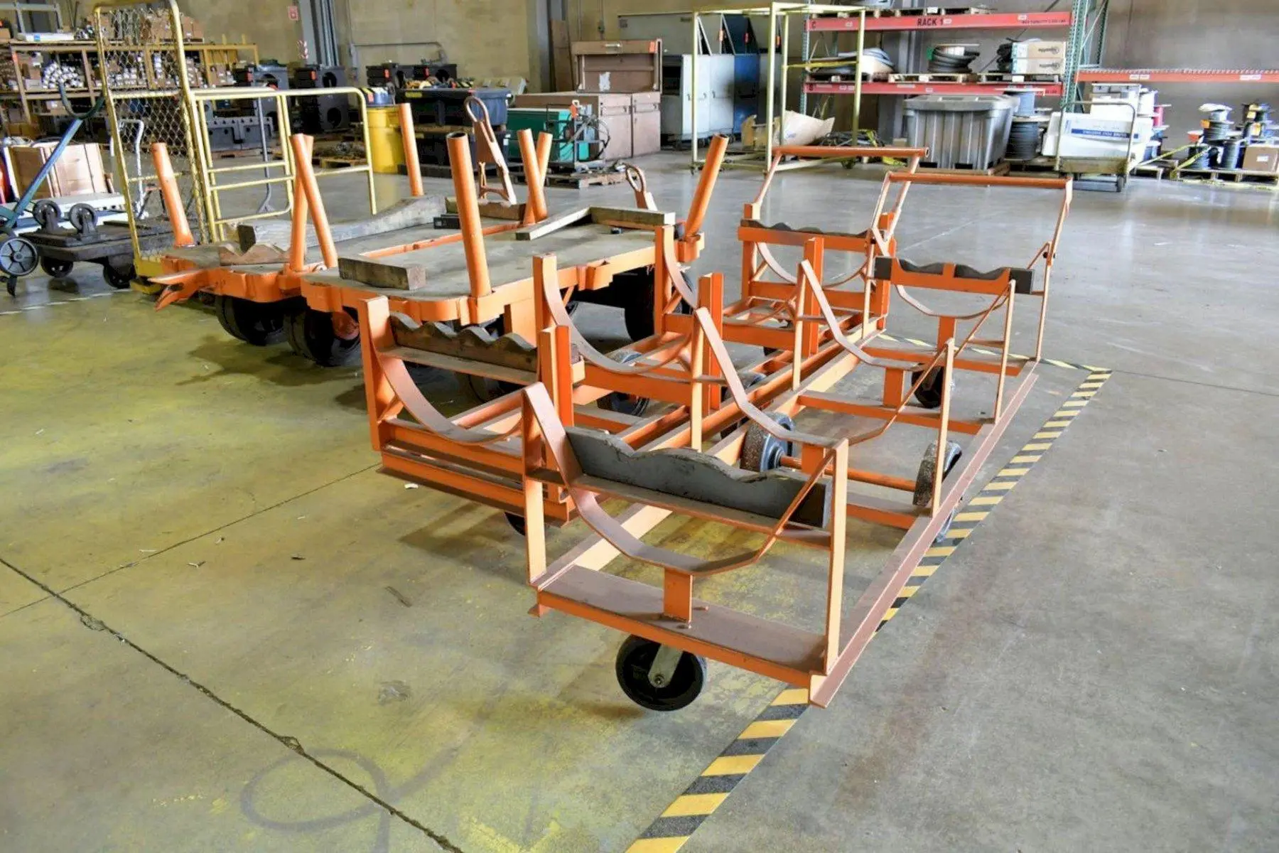 (2) 84" X 28" HEAVY DUTY PIPE TOW CARTS: STOCK #23689