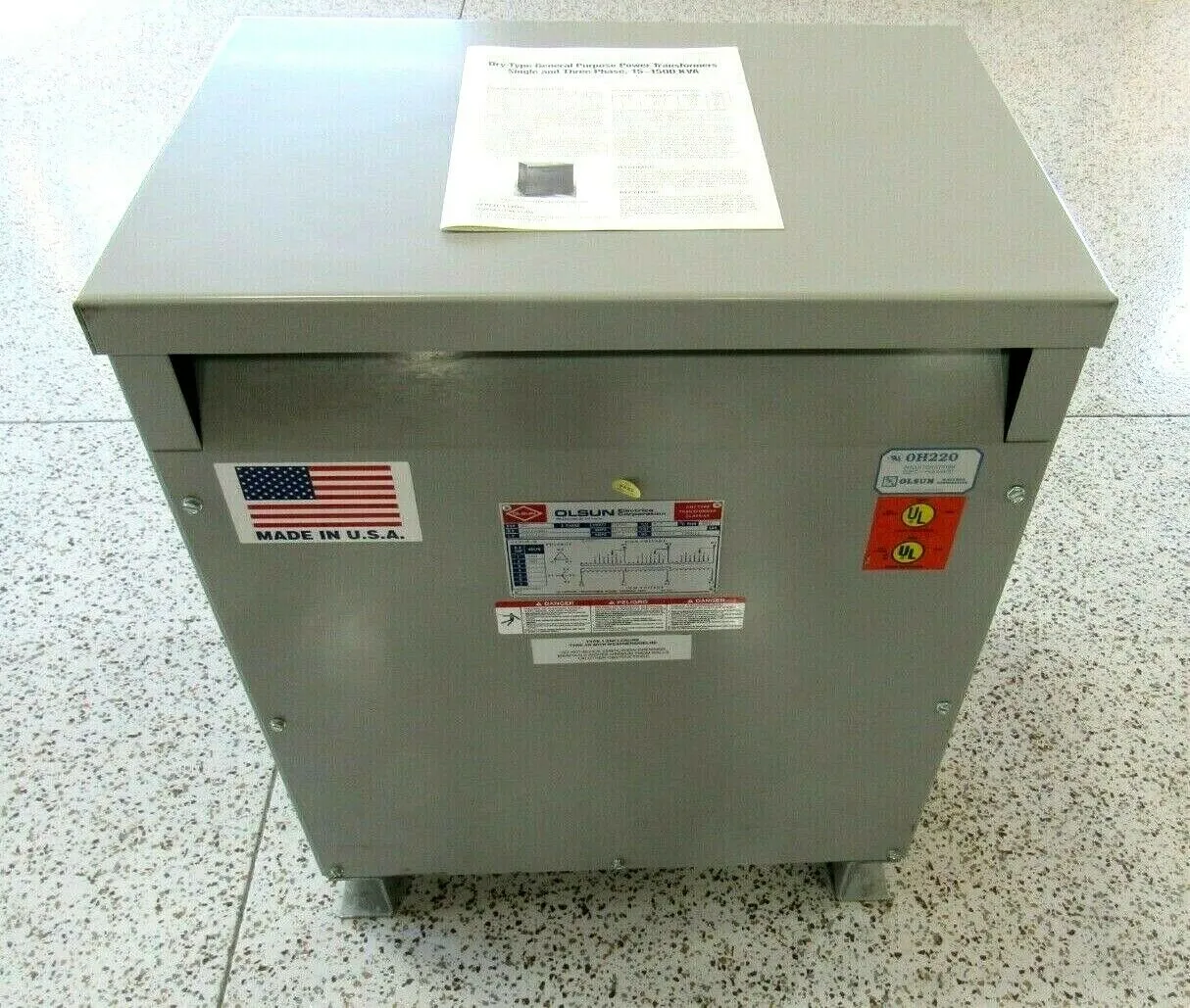 NEW OLSUN 0H220 TRANSFORMER 30 KVA 380/460V 50/60HZ 75.3A 15516-A 126611