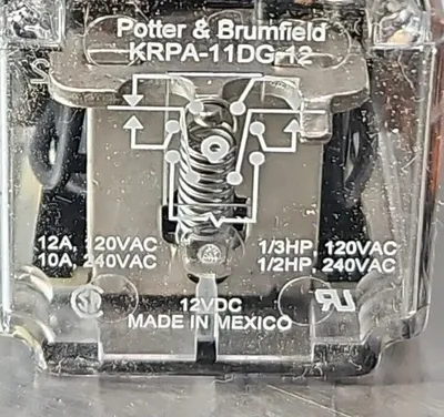 POTTER & BRUMFIELD KRPA-11DG-12 120VAC RELAY. Loc3D-17