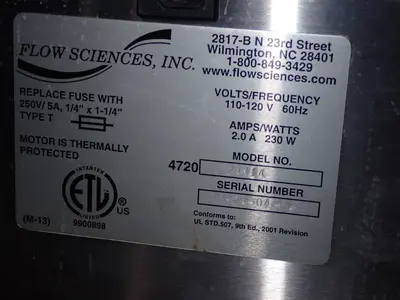 Used FLOW SCIENCES 4720 24X14 Blowers Ohio US | HGR 24 #754969