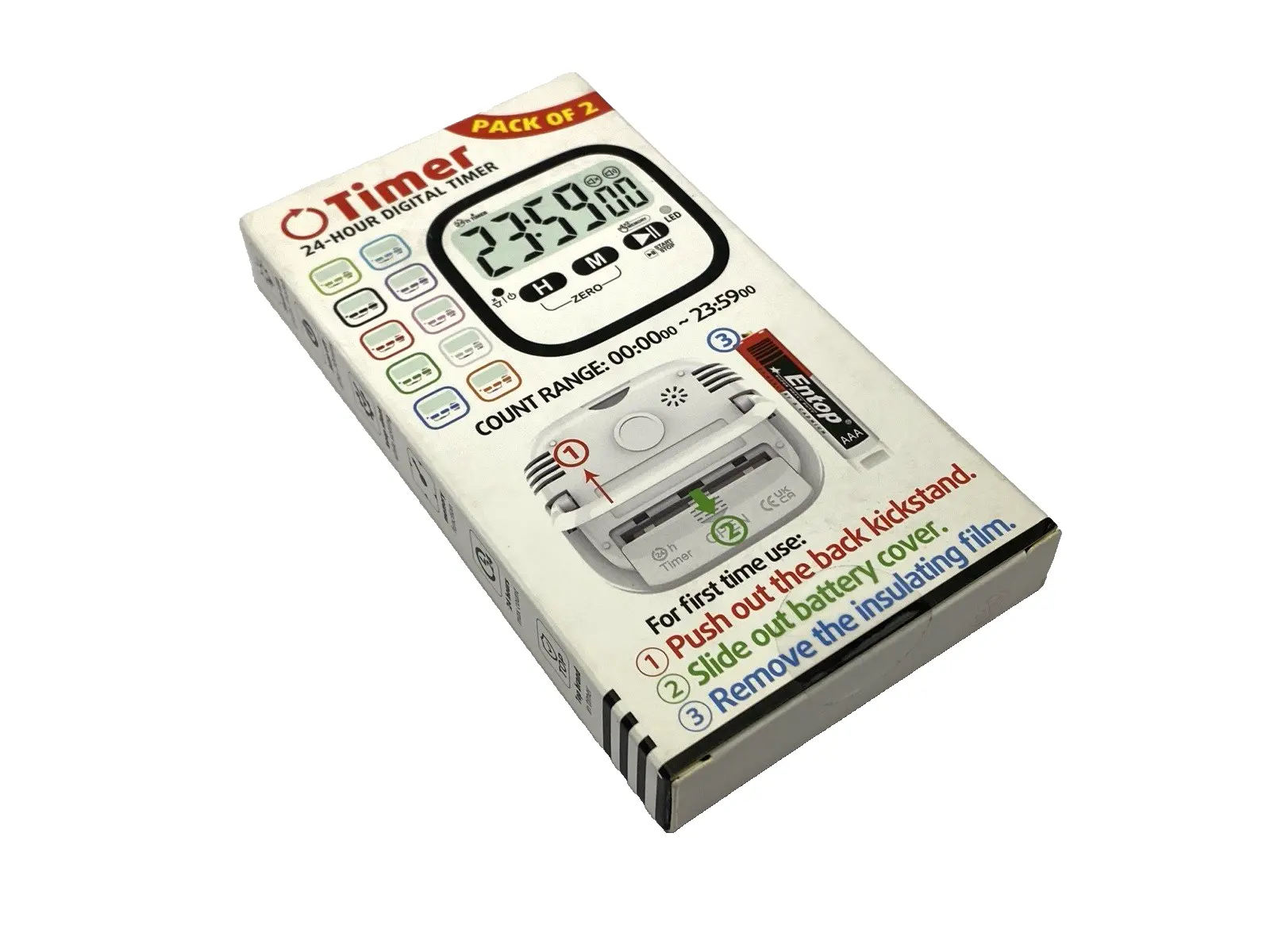 24 Hour Digital Kitchen Timer PACK OF 2 - New