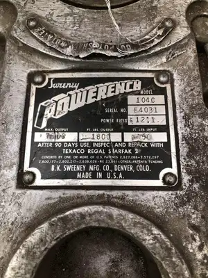 Sweeney Powerench 104C 1-1/2″ Aircraft Torque Multiplier 12:1 7500RPM