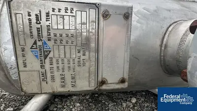 USED Plant Maintenance Service Corp. 70 Gal Plant Maintenance Receiver Tank, S/S, 131#