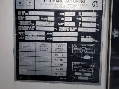 Used REX MANUFACTURING S7HK Transformers British Columbia CA | Lenmark #835243