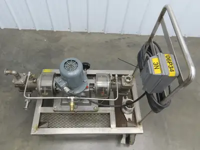 Bran & Lubbe N-J 32 Dual Metering Pump Tri-Clamp Sanitary Cart .75kw 480V 3PH