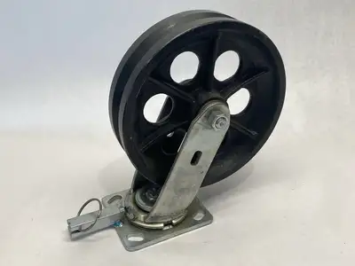 Were Always Around Heavy Duty Caster 8" Cast Iron Locking Swivel - Used