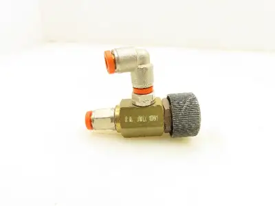 Adjustable Elbow Air Flow Control Needle Valve 2-2.5 Turn 1/8" Lot of 5